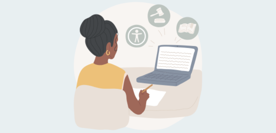 Image of women taking notes on computer